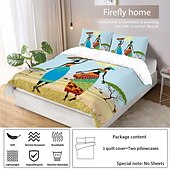 cheap Duvet Cover Sets-Three piece set of African primitive tribal character prints down duvet cover hotel bedroom guest room famous guest bed bedding comfortable set 1 down duvet cover 2 pillowcases king size bed s