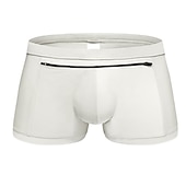 cheap Men&#039;s Boxer Swim Trunks-Men&#039;s Boxer Swim Shorts Beach Shorts Going out Weekend Soft Comfortable Elastic Waist Zipper Pocket Plain Short Gymnatics Casual Activewear Lake blue Black
