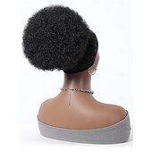 abordables Chignons-chignons Chignon Cheveux Synthétiques Pièce de cheveux Extension des cheveux Afro bouclé Ondulation Nouvelle An du quotidien Usage quotidien Noir naturel #1B