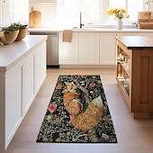 levne Koberce na plochu-inspirovaný william morris fox area kobereček kuchyňská podložka neklouzavá olejivzdorná podlahová podložka obývací pokoj koberec vnitřní venkovní podložka dekorace ložnice koupelna podložka vchod