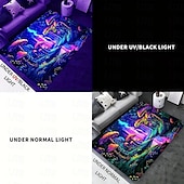 Недорогие Черные ковры-Ковер с принтом Blacklight, УФ-реактивный светящийся в темноте ковер, большой нескользящий коврик для декора комнаты