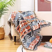 preiswerte Sofadecken &amp; Überwürfe-Plaid-Decken, gestrickt, Sofabezug, volle Decke, gestreift, Zimmer-Nachttischdecke für Zuhause, Teppiche, Camping, Picknickdecke, Boho, dekorativ