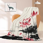 abordables Mantas de cama-Manta con estampado floral, mantas de franela, cálidas, regalos para todas las estaciones, manta grande