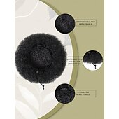 abordables Chignons-chignons Chignon Cheveux Synthétiques Pièce de cheveux Extension des cheveux Afro bouclé Ondulation Nouvelle An du quotidien Usage quotidien Noir naturel #1B