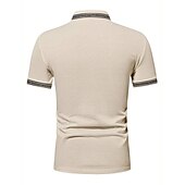 preiswerte Klassisches Poloshirt für Herren-Herren Poloshirt Polos mit Knöpfen Casual Sport Kargen Kurzarm Modisch Basic Farbblock Patchwork Sommer Regular Fit Schwarz Armeegrün Burgunderrot Marinenblau Beige Poloshirt