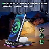 economico Caricabatterie wireless-caricabatterie wireless portatile multifunzionale da tavolo 5 in 1 pieghevole con ricarica rapida verticale