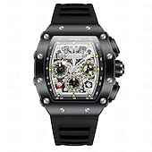 abordables Relojes mecánicos-Reloj Mecánico ONOLA para Hombre Reloj Deportivo al Aire Libre Casual Automático de Carga Calendario Luminiscente Reloj de Gel de Silicona Resistente al Agua