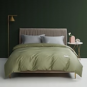 economico 100% cotone-Copripiumino 100% cotone, lenzuolo piano, lenzuolo con angoli, combinazione libera, set di biancheria da letto in raso a 300 fili, copripiumino di qualità premium, federa, collezione letto grigio,