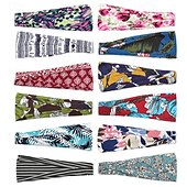 cheap Hair Styling Accessories-Printed Sports Headband Yoga Headband Headband Sweat Absorbing Band Anti Sweat Women s Wide Brimmed Headscarf Headwear