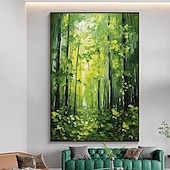 cheap Landscape Paintings-Mintura Handmade Abstract Tree Landscape Oil Paintings On Canvas Wall Art Decoration Modern Forest Picture For Home Decor Rolled Frameless Unstretched Painting