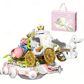 billiga Byggleksaker-kvinnodagspresenter 632 st paviljong vid vattnet blomma blommande pedagogisk med ljus romantisk design födelsedagspresent kvinnodag mors dag presenter till flickor mors dag presenter till mamma