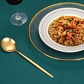 economico Serie Prima-set di posate in oro 4 pezzi set di posate in acciaio inossidabile 18/10 durevole servizio per matrimoni, casa, cucina, stoviglie, utensili, include cucchiaini, coltelli, forchette e cucchiai, set di