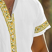 cheap Retro Vintage Print-Men&#039;s Lemon Shirt Summer Hawaiian Shirt Aloha Shirt Short Sleeve Shirt Turndown Vacation Hawaiian Outdoor Vacation Hawaiian Black White Pink S M L