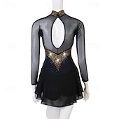 cheap Competition Dress-Dance Salsa Latin Dance Dress Rhinestone Women's Performance Training Long Sleeve High Spandex Tulle
