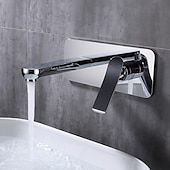 ieftine Robinete Chiuvetă Baie-Baie Chiuveta Robinet - Montare la Perete / Împrăștiat Galvanizat Instalații de Perete Singur mâner două găuriBath Taps