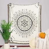 preiswerte Sofadecken &amp; Überwürfe-Boho-Mandala-Fadendecke, ländliche Geometrie, Sofa-Hängeteppich, gestrickte Sofadecke aus Baumwolle