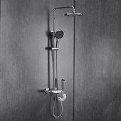 economico Rubinetti doccia-Sistema doccia / Valvola miscelatrice termostatica Impostato - Docetta inclusa Doccia multi spray Moderno Galvanizzato Esterno Valvola in ceramica Bath Shower Mixer Taps