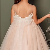 preiswerte Kleider für die Blumenmädchen-kinderkleidung Mädchen Party Kleid Feste Farbe Ärmellos Leistung Hochzeit Party Gitter Prinzessin Süß Gitter Mitte der Wade Etuikleid Tüll-Kleid Sommer Frühling Herbst Kinder Rosa