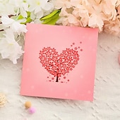 levne Svatební dekorace-3D vyskakovací přání ke dni svatého Valentýna, design stromu s třešňovým květem, papírové vyřezávané přání ke Dni matek, požehnání a děkovné zprávy