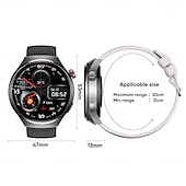 Χαμηλού Κόστους Smartwatch-696 MT26 Εξυπνο ρολόι 1.43 inch Έξυπνο ρολόι Bluetooth ΗΚΓ + PPG Βηματόμετρο Υπενθύμιση Κλήσης Συμβατό με Android iOS Γυναικεία Άντρες Κλήσεις Hands-Free Υπενθύμιση Μηνύματος IP 67 Θήκη ρολογιού 47mm