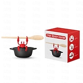 abordables Novedades de utensilios de cocina-Soporte para vajilla de silicona de cangrejo rojo, soporte para cuchara de silicona para estufa, soporte resistente al calor, soporte para cuchara antideslizante, dispositivo de liberación de vapor