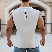 cheap Tank Tops-Men&#039;s Tank Top Vest Top Undershirt Sleeveless Shirt Sleeveless Crewneck Summer Color Block Fashion Designer Basic Vacation Street Going out Black White Khaki Top Tee for Men