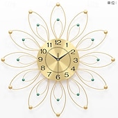 olcso fém fali dekoráció-nagy falióra virágos fém dekoratív csendes nem ketyeg nagy órák modern lakberendezés nappaliba hálószoba étkező iroda