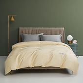 economico 100% cotone-Copripiumino 100% cotone, lenzuolo piano, lenzuolo con angoli, combinazione libera, set di biancheria da letto in raso a 300 fili, copripiumino di qualità premium, federa, collezione letto grigio,