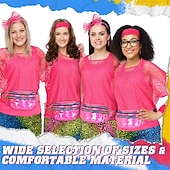 abordables Conjuntos-Retro Antiguo Disco Años 80 Camiseta con hombros descubiertos Malla Mujer Disfraz de carnaval Víspera de Todos los Santos Carnaval Mascarada Fiesta / Noche Despedida de Soltera Desfile del orgullo