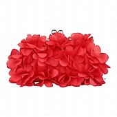 abordables Sacs-Femmes Pochette Sac de soirée Satin Soirée Saint-Valentin Strass Chaîne Couleur Unie Violet