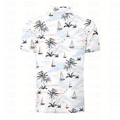 abordables Polo hawaïen pour homme-Derby du Kentucky Homme Palmier Polos Hawaïens Chemise de golf Manche Courte Polos Chemises à Col Occasionnel Tenue de plage Vêtements de vacances Vêtements tropicaux Tenues de fête Boutons