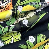 preiswerte Essen &amp; Getränke-Herren Trinken Hemd Hawaiihemd Sommerhemd Aloha-Shirt Kurzarm Hemd Umlegekragen Tropisch Modisch Hawaiianisch Casual Hawaiianisch Festtage Hellgelb Gelb Hellgrün S M L