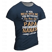 お買い得  メンズおもしろTシャツ-メンズ面白いファミリーTシャツ、保護的なパパとナナのスローガングラフィックTシャツ、「私をいじるなら、逃げる準備をしておけ」