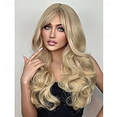 economico Parrucche trendy sintetiche-parrucca ramata con frangia parrucche di capelli naturali per le donne parrucca lunga a strati per le ragazze radici scure parrucca rame rosso ombre resistente al calore parrucca sintetica arancione
