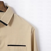 abordables camisas de hombre sin planchar-Hombre Camisa Camisa para Vestido Camisa de cuello Abotonar la camisa Bloque de color Boda Diario Bleu Ciel Negro Blanco Verde Claro Manga Larga Cuello Vuelto Primavera &amp; Otoño Ropa Retazos
