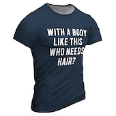 cheap Men&#039;s Funny T shirts-Men&#039;s Funny Graphic T-Shirt - &quot;With A Body Like This Who Needs Hair?&quot; Bald Humor Confidence Short Sleeve Tee