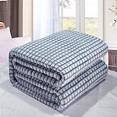 cheap Blankets &amp; Throws-Thickened Solid Color Pineapple Checked Flannel Blanket Coral Velvet Sofa Cover Blanket Air Conditioning Blanket Nap Blanket