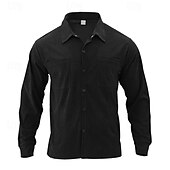 economico camicia da uomo con bottoni-Per uomo Camicia Camicia casual Camicia da Spiaggia Camicia di Velluto a Coste Camicia con Bottoni Nero Verde militare Grigio Manica Lunga Semplice Bavero Vacanza Camicia hawaiana Tasca Abbigliamento