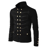 cheap Tops-Coat Masquerade Circus Jacket Prince Aristocrat Plus Size Retro Vintage Medieval Adults' Men's Carnival Masquerade Queen's Platinum Jubilee 2022 Elizabeth 70 Years Dress Up
