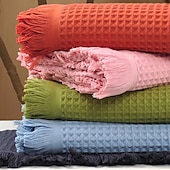 baratos Conjuntos de toalhas-Toalha de banho waffle de tamanho grande, 180x90cm, hotel 100% algodão, toalhas de banho de secagem rápida, super absorvente, leve, macia, multi cores