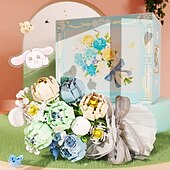 baratos Brinquedos de Montar-presentes do dia das mulheres luar sociedade mini partículas criativas brinquedos diy blocos de construção de flores eternas série pacote de flores dia das mulheres presentes do dia das mães para