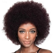 levne Párty paruky-afro paruky pro černé ženy 70. léta krátká černá afro paruka disco afro nafouklé paruky pro ženy výstřední kudrnatá paruka 10palcová přirozeně vypadající syntetická paruka denní párty cosplay