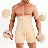 cheap Mens Active Shorts-Men&#039;s Shapewear Going out Weekend Soft Tummy Control Hip Lift Up Body Sculpting Plain Short Gymnatics Casual Activewear Black Khaki