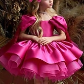 cheap Flower Girl&#039;s Dresses-Kids Girls&#039; Flower Girl Dress Party Dress Solid Color Sleeveless Performance Wedding Party Mesh Princess Sweet Mesh Mid-Calf Sheath Dress Tulle Dress Flower Girl&#039;s Dress Summer Spring Fall 4-13 Years