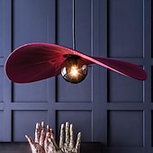 abordables Éclairages circulaires-Lampe suspendue LED couleur de lumière chaude, design rond, luminaire suspendu en tissu, style nordique moderne, lampes suspendues pour salle à manger, chambre à coucher, 110-240v