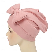 baratos Capacete de Casamento-Chapéu Peça para Cabeça Combinação Poliéster / Algodão Chapéu mole turbantes Casual Igreja Com Laço Cor Pura Capacete Chapéu