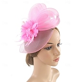 levne Svatební čelenka-Fascinátory Klobouky Doplňky do vlasů Organza 30. léta Cylindr Závojový klobouk Dostih koktejl Elegantní Luxus S Peří Mašličky Přílba Pokrývky Hlavy