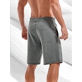 abordables Sweat Shorts-Men's Sweat Shorts Shorts Workout Shorts Casual Shorts Drawstring Pocket Elastic Waist Plain Comfort Breathable Knee Length Casual Daily Holiday Sports Fashion Blue Khaki Micro-elastic
