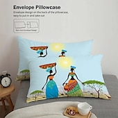 cheap Duvet Cover Sets-Three piece set of African primitive tribal character prints down duvet cover hotel bedroom guest room famous guest bed bedding comfortable set 1 down duvet cover 2 pillowcases king size bed s
