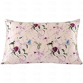baratos Lençóis e fronhas-Fronha 100% seda amoreira 16 momme seda natural dupla face, capa de fronha com estampa floral de 1 peça com fecho de zíper oculto, cuidados de beleza hipoalergênicos